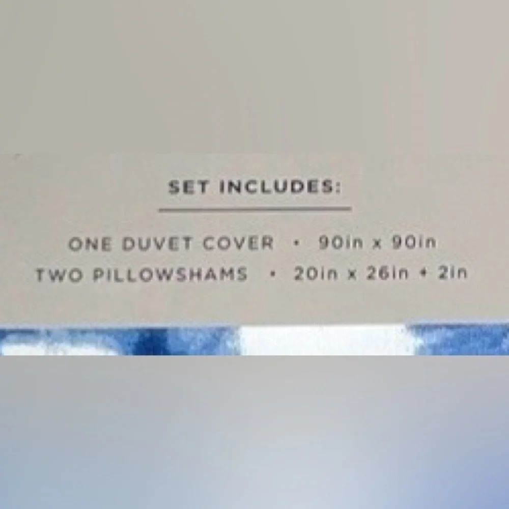 3-pc Queen Duvet Set w/Shams Tie-Dye Blue White 90x90 Chrisley Chic Home NEW NWT